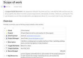 Scope of work Template | Lark Templates