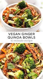 10 Minute Vegan Ginger Quinoa Bowl Simply Quinoa Recipe Quinoa Bowl Recipe Quinoa Bowls Healthy Whole Food Recipes