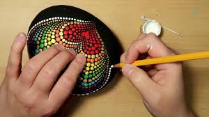 Silicone art stone mold 2.5 rock mould #1 by lydia may dot art depot. Easy Dot Art Stone Painting Using Only A Qtip Pencil Full Tutorial Rainbow Heart By