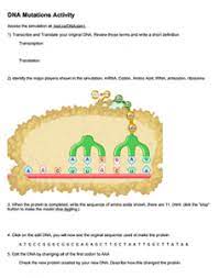 Virtual lab dna and genes worksheet answers, mutations worksheet answer key and chapter 11 dna and genes worksheet answers are three main things we want to present to you based on the gallery title. Dna Mutation Activity