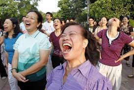 Laughter yoga helps to ease anxiety and helps with depression. Laughing Yoga Cultivates Merry Mindfulness Reuters