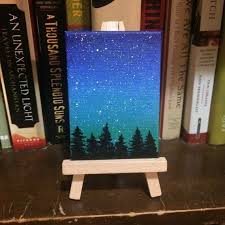 Check spelling or type a new query. Galaxy Mini Painting Night Sky Scene Tree Silhouette Blue Green Black Nature Landscape Original Art Alcohol Ink On Canvas Board Aceo Sky Art Painting Night Sky Painting Night Painting