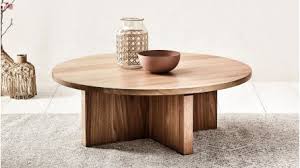 Round rustic wood coffee table: Coffee Tables Glass Wood Nesting Domayne Australia