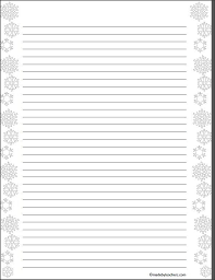 Snowflake Writing Stationary Lined Writing Paper Writing Paper Writing Paper Printable