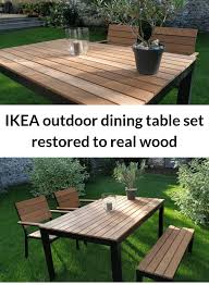 Ikea Outdoor Dining Table Set Gets Real Wood Ikea Hackers Outdoor Dining Table Setting Ikea Outdoor Outdoor Dining Table