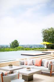 Target/patio & garden/outdoor coffee tables (153)‎. White And Red Rattan Outdoor Sofas With Square Concrete Coffee Tables Contemporary Deck Patio