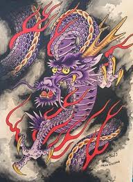 Black And Purple Dragon Tattoo Purple Japanese Dragon Tattoo Japanese Dragon Tattoo Japanese Dragon Tattoos Japanese Dragon