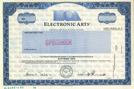 300 x 291 jpeg 28 кб. Electronic Arts Rare Specimen Stock Certificate California 1989