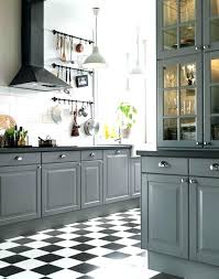 Black And White Checkered Floor Tile Black And White Tile Floor Kitchen With Gray Cabinets And Black White Checkered Floors Via Tile Floor Koksdesign Inreda Kok Ikeakok