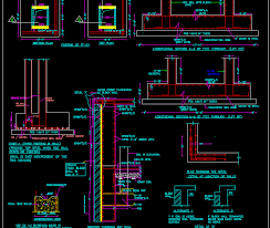 Combined Footing Rcc Wall Details Autocad Drawing Autocad Drawing Autocad Drawings