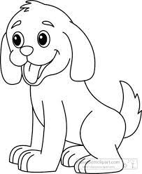 Puppy Clipart Black And White Dog Outline Lion Coloring Pages Dog Clip Art