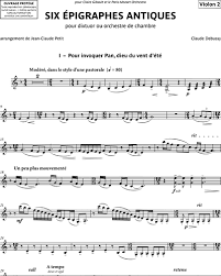 Claude Debussy Six Epigraphes Antiques Violin 2 Sheet Music Nkoda