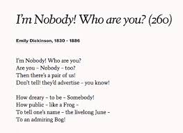 Emily Dickinson I M Nobody Who Are You Poetry Worksheets Dickinson Poems Emily Dickinson Poems
