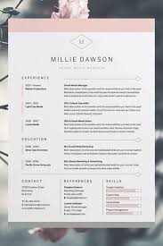 Resume Cv Millie Resume Design Professional Cv Template Free Cv Template Word