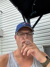 Enjoying a summer evening with a cigar
