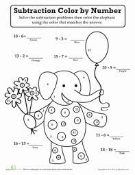 These sheets are great for linking to a particular topic, or doing some math that relates to the time of year. Subtraction Color By Number Worksheet Education Com Color Worksheets Math Coloring Worksheets Coloring Worksheets For Kindergarten