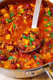 Usually either pinto or kidney beans with added flavors in a chili style sauce. Butternut Squash Chili With Beef And Beans Julia S Album