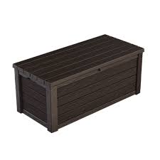 keter eastwood 150 gallon deck box resin wood look brown walmart com deck box storage resin deck box deck box