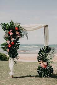 Photo by heather nan photography; 18 Tropical Wedding Arches And Altars Hi Miss Puff