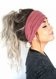 Mauve Scrunch Headband Extra Wide Headband Jersey By Pebbyforevee Headband Hairstyles Turban Headband Hairstyles Long Hair Styles