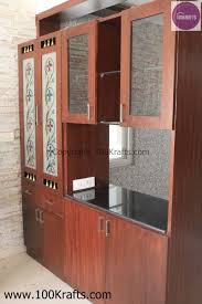 Crockery Unit Plus Puja Made In Veneer Also Acts As Partition Between The Living And The Dining Crockery Unit Design Dining Furniture Makeover Crockery Unit
