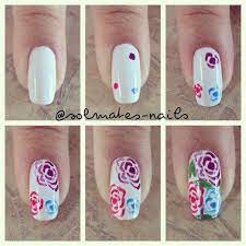 Easy Spring Nail Designs Rose Nails Rose Nail Art Rose Nail Design