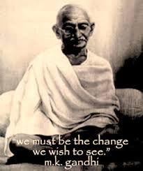 Image of Gandhi with inspirational quote