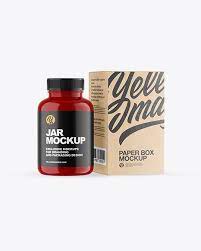 Download Glossy Plastic Jar With Box Mockup In Jar Mockups On Yellow Images Object Mockups