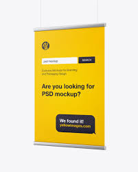 Download Metallic Frame Banner Mockup In Indoor Advertising Mockups On Yellow Images Object Mockups PSD Mockup Templates