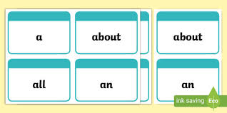 Select a design that prints two or four to a page so that you can easily create one for each classmate. 100 High Frequency Words Flashcards