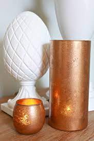 Our mercury glass votives pair wonderfully with floral displays of all colors, too. Diy Copper Mercury Glass Votives 2 Bees In A Pod