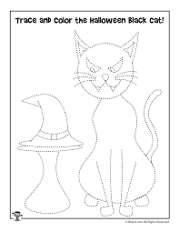 Print them all for a fun coloring book. Halloween Black Cat Tracking Worksheet For Preschoolers Woo Jr Kids Activities