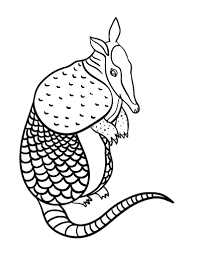 They have long snouts and sharp claws for finding and eating ants and termites from their tunnels. Free Armadillo Coloring Page