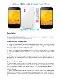 As a result, whether you're looking for an unfamiliar number or a previously k. Lg Nexus 4 E960 16 Gb Unlocked Phone White