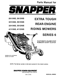 Garden product manuals and free pdf instructions. Https Www Manualshelf Com Manual Snapper 2811x6s Rear Engine Riding Mowers Series 6 Parts Manual Html