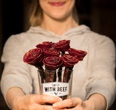 Our beef jerky flowers are made into their signature shape from chunked and formed pieces of perfectly tender, delicious beef jerky! Home Say It With Beef