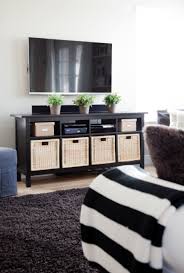 Ikea Hemnes Sofa Table As A Media Stand Home Living Room Remodel Home Living Room