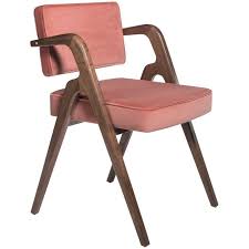 Walnut And Pink Velvet Contemporary Dining Chair By Luteca Made To Order Dining Chairs Walnut Dining Chairs Contemporary Dining Chairs
