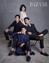 Battleship Island Harper S Bazaar Korea July 2017 Studio Family Portraits Group Photo Poses Family Portrait Poses