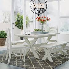 Seaside Lodge Bench White Dining Chairs Beach Dining Room Furniture Beach Dining Table