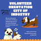 Volunteer Orientation - City of Industry event in City of Industry, CA