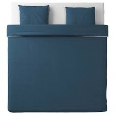 Kungsblomma Bettwascheset 3 Teilig Dunkelblau Weiss Ikea Osterreich In 2020 Ikea Bett Kissenbezug
