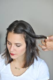 Run a small amount through the top and use a comb to divide the top segment into three sections. Fishtail Braid For Short Hair Novocom Top