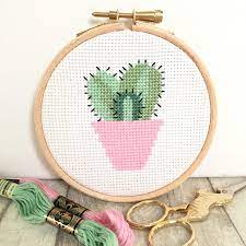Modern birthday gift no283 this is a digital item. Cactus Cross Stitch Kit Easy Cross Stitch Patterns Cactus Cross Stitch Simple Cross Stitch