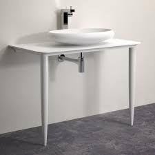 Modern solid wood bathroom vanities luxury washroom vanity bathroom cabinets with legs. Lusso Stone Celeste Vanity Unit Shelf With White Legs 1000 Vanity Units