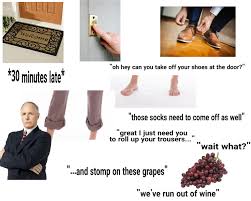 Surrealist dinner party buffalo, awkward moment, visitor, monarch, or mechanica Arriving Late To Your Boss Fancy Dinner Party Starter Pack Stopperpacks