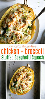 Chicken And Broccoli Stuffed Spaghetti Squash In 2021 Recipes Healthy Chicken Recipes Healthy Cooking