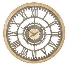 Horloge Rouages En Sapin Et Metal Effet Vieilli D100 Alvin Maisons Du Monde