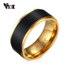 Black Wedding Band Stainless Steel Men Ring Black Gold Color Male Jewelry Rings For Men Mens Jewelry Black Gold Ring