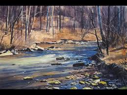 Painting a sunlit stream in watercolor
